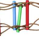Rainbow Craft 6.6FT Climbing Rope Ninja Ladder for Kids - Kids Ninja Warrior Obstacle Course Accessories - Swing Rope Ladder