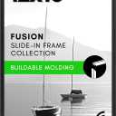 Americanflat 12x18 Poster Frame with Polished Front Cover - Slide-In Photo Frame with Buildable Molding - Fusion Collection - Picture Frames for Wall Display - Black