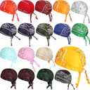 Xaatren 18 Pieces Do Rag Skull Cap Paisley Pattern Bandanna Biker Head Wraps Quick-Drying Hats, Sweat Wicking Beanie for Men and Women, Multicolor, 4XL