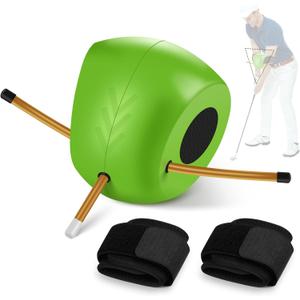 Upgraded Golf Training Aid with Dual Velcro Straps Golf Swing Trainer for Posture Correction, Arm Structure & Swing Mechanics, Portable Golf Practice Equipment