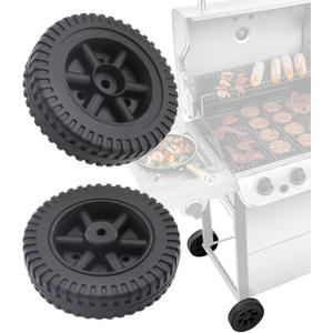 6 Inch G206-0025-W1 Grill Wheels Replacement Parts for Charbroil 463377319 463620415 463720114 463720113 463611212 Thermos 461630509 461670719 461771119,2 Pack BBQ Wheels Kit Grill Accessories