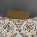 Dinner Plates Set of 6, Ceramic Kitchen Plates Microwave Safe Plates, 10.5 Inch Porcelain Dinner Plates Floral, Brown