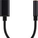 USB to 3.5 mm Jack Audio Headset Adapter Cable 0.6 Feet,External Stereo Sound Card Supported USB to TRRS 4-Pole aux Port Headphones, Plug connectors Compatible with Laptop,PC, Mac, PS4 etc (Black)