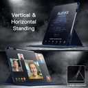 JETech Rotating Case ONLY for iPad Pro 13-Inch M5/M4 (2025/2024) with Pencil Holder, 360 Degree Rotation Protective Stand Cover Clear Back (Navy)