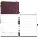 POPRUN Planner 2025-2026 Weekly Planner Notebook (Large 8.5''x 10.5'') Academic Calendar (JUL.25 - JUN.26) Appointment Book with Monthly Tabs, Spiral Soft Cover, Inner Pocket, 100 GSM - Claret