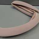 Nappa Leather Pink Steering Wheel Cover, Advanced Microfiber Leather Non-Slip Breathable Fabric, Warm in Winter and Cool in Summer, Universal 15 inch