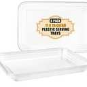 SUT 6-Pack Clear Serving Trays for Entertaining-16 x 11" Serving Platters for Snacks, Fruit, Cookies, Dessert, Reusable Plastic Trays for Serving Food and Party Organization in Kitchen & for Parties