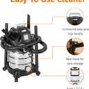 Amazon Basics Wet Dry Shop Vacuum Cleaner, 6 Gallon, 3.5 HP Stainless Steel, with Filter, Grey/Black