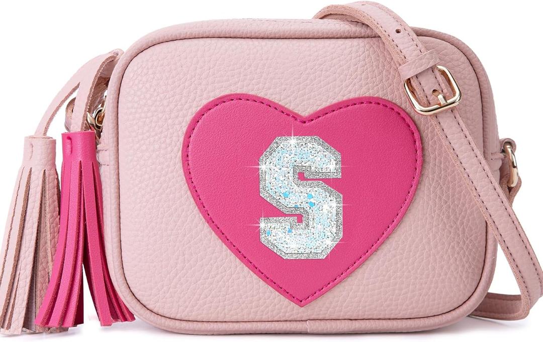Birthday Gifts for Girl Initial Girls Purse Toddler Purse Kids Purses Toddler Girl Gifts Heart Purses for Girls Pink S