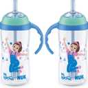NUK First Choice Ms. Rachel Learner Straw Sippy Cup, 10 oz. Baby and Toddler Cup with Straw, Spill Proof, 2 pack