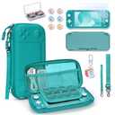 Younik Switch Lite Case, Portable Switch Lite Carrying Case, 14 in 1 Accessories Kit with Carrying Case, Protective Cover, Game Card Case, Screen Protectors, Thumb Grips, Pendant and straps (Green)