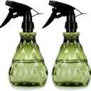 wugongshan 2 Pcs Spray Bottles, 500 ml/17 oz Empty Water Spray Bottles, Plastic Reusable Adjustable Mist Sprayer Squirt Bottles Containers Refillable for Cleaning Solutions, Gardening, Plants (Green)