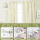 TANGWIN White Farmhouse Curtain Rods for Windows:18-45" Heavy Duty Adjustable Curtain Rod for Bedroom Living Room,Boho Decorative Rustic Drapery Rods with Vintage Coastal Texture Finials,Antique White