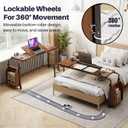 Overbed Table with Wheels, Adjustable Height & Length Rolling Desk for Bed, Over Bed Table with Storage Cabinet and Charging Station, Rolling Laptop Desk for Bedroom, Living Room (Brown, 31.49in)
