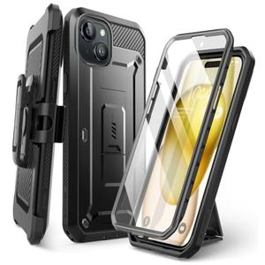 SUPCASE for iPhone 15 Case with Stand & Belt-Clip(Unicorn Beetle Pro), [Built-in Screen Protector] [Military-Grade Drop Protection] Heavy Duty Rugged Phone Case for iPhone 15 6.1 Inch 2023, Black