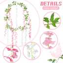 Thiccywoov 4pcs Wisteria Artificial Flowers Garland, 7.2Ft/Piece Wisteria Hanging Flowers Garland for Wedding Arch Decoration Outdoor Ceremony Home Backdrop Garden (Pink, Dark Pink, White)