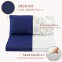 Outdoor Loveseat Cushions Waterproof, 46264 Inch, Fade Resistant Patio Loveseat Cushions for Outdoor Furniture, Outdoor Couch Cushions Set for Bench, Wicker Furniture, Swing, Navy Blue