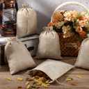 Berlune 100 Pcs Burlap Bags with Drawstring 7 x 9 Inch Party Favor Bags Bulk for Christmas Gift Wedding Favors Jewelry Pouches DIY Craft