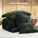 Bedsure Boho Tufted Green Comforter King Size, GentleSoft 3 Pieces Boho Farmhouse-Style Decor Bedding, Exquisite Bedding for All Seasons, 1 Bed Comforter, 2 Pillow Shams, 104x90 Inches