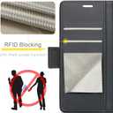 AUPAI for Samsung Galaxy S25 Plus Wallet Case with Credit Card Holder, PU Leather RFID Blocking Folio Flip Kickstand Magnetic Clasp Protective Phone Cover for Women Men Black