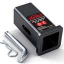 TOPTOW 64028S Trailer Hitch Adapter 2-1/2" to 2" Hitch Reducer Sleeve Carbon Steel, Upgraded, 5/8 inch Pin & Clip Included