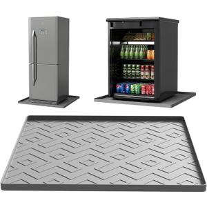 Mini Fridge Silicone Mat 19.7"x19.7"x0.4" - Non-Slip, Spill-Proof, Drip Prevention | Ideal for Refrigerators, Washing Machines, Dryers, Wine Coolers, and Dishwashers (Gray)