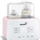 Baby Bottle Warmer, Gronwsy 8-in-1 Fast Milk Warmer with Timer Breastmilk or Formula, Fits 2 Bottles, Accurate Temperature Control, with Defrost, Sterili-zing, Keep, Heat Baby Food Jars Function
