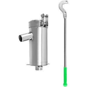 QWORK Stainless Steel Manual Suction Pump, Modern Black Above Ground Well Water Pump, Easy to Use, High Working Efficiency, 10m Water Depth