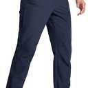 MAGCOMSEN Men's Lightweight Hiking Pants with 4 Pockets Water Resistant Quick Dry Fishing Travel Work Outddoor Pants (30, Navy)