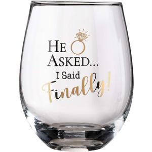 Lillian Rose Asked, I Said Finally Glass, 4.75", Clear, G117 HA