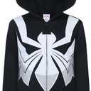 Marvel Venom Boys Zip Up Hooded Sweatshirt for Little Kids to Big Kids (6, Black)