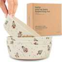 Nook Theory 4 Pack Bamboo Bowls - Alternative to Plastic Bowl, 18 Oz Reusable, Shatterproof Dinnerbowl, Dishwasher Safe - Not Microwavable Bamboo Dishes (Space)