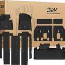 3W Floor Mats & Trunk Mat& Backrest Mats for Toyota Sienna 2021-2026 (Only for 7 Seat), TPE All Weather Custom Fit Floor Liner for Sienna 1st, 2nd and 3rd Row and Cargo Mat, Black