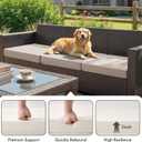 MIULEE Beige Outdoor Chair Cushions Set of 2, 19x19x3 Inch Waterproof Patio Seat Cushions for Outdoor Furniture Couch Sofa, 3 Year Color Fastness High Density Foam with Adjustable Ties
