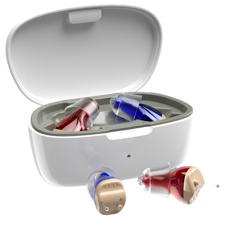 Hearing Aids for Seniors, Invisible Hearing Amplifiers with Noise Cancelling, Rechargeable Hearing Aids for Severe Hearing Loss Adults, Comfort Inear Hearing Devices