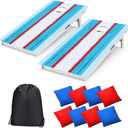 Cornhole Board Set, Regulation Size 4 x 2FT/3 x 2FT Solid Wood Corn Hole Game Set with 8 Bean Bags,2 Cornhole Boards and 1 Carry Bag for Outdoor Beach Toss Games Competitions