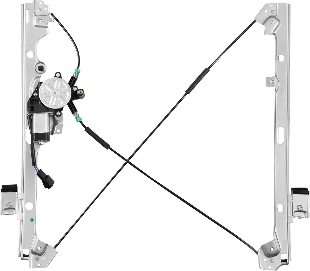 Front Passenger Side Power Window Regulator with Motor (2 Pins) Fit for 2001-2006 Chevrolet Silverado 1500 3500, Avalanche Suburban GMC Sierra 1500 2500 3500 Yukon XL Cadillac Escalade, 741-645