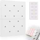 4 x Refillable A5 Binder 6 Ring Cover for Planner Budget Journal Notebook Making with 300 PCS Binder Sheet Converter Sticker, Loose Leaf Cover with 25mm Inner Diameter Ring (Perforated-white)