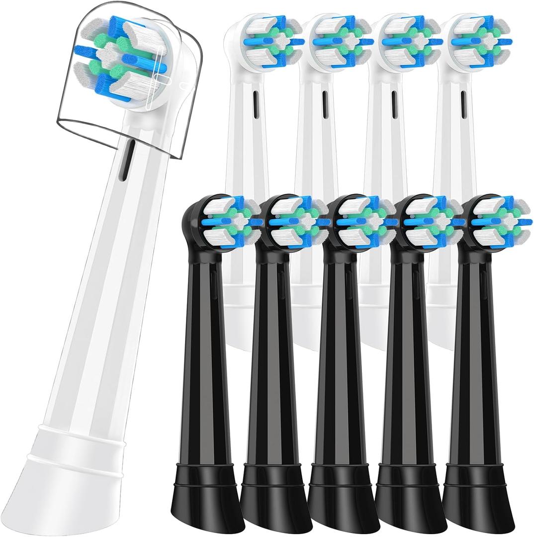 10 PCS IO Replacement Heads Compatible with Oral B IO 2/3/4/5/6/7/8/9/10/Deeep Clean Electric Toothbrush, Toothbrush Brush Heads Compatible with Oral B IO for Teeth Clean (Black/White) (Multi-colored)