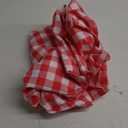 Waterproof Plaid Tablecloth Fabric - Round 120 Inch Classic Gingham Checker Table Cloth for Indoor/Outdoor Use - Buffalo Table Cover for Picnics, BBQs, and Parties (Red White)