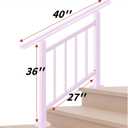Handrails for Outdoor Steps,1-3 Step Stair Handrail & Indoor Stair Railing KitWhite Railings for Outdoor Steps and Hand Rails for Seniors for Porch(3 Step-White)