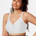 COCOMARTS Jelly Bras for Women No Underwire Push Up Seamless Supportive Plunge Bra Full Coverage Comfortable Bralettes (White, 2XL)
