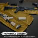 DULCE DOM Double Rifle Case, 38 42 44 inch Soft Gun Tactical Bag for Shooting Range, Movable Divider for 1 or 2 Gears, Multiple Magazine Pouches & Accessory Bags (Khaki, 38'')