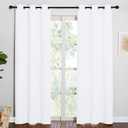 NICETOWN Window Treatment Curtain Set - 50% Light Reducing Drapes for Living Room, Curtain Panels for Patio Door (2 Panels, 42 inches x 84 inches, Pure White)