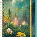 2026 Planner - 2026 Planner Weekly and Monthly with Tabs, Jan 2026 - Dec 2026, 6.4" x 8.5", 2026 Calendar Planner, Twin-wire Binding, Premium Paper, Hardcover, Back Pocket for Women & Men (Green Dreaming Moonlight)