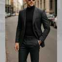 Cutecrop 2 Pack Men Mock Turtleneck Long Sleeve Shirts Double Sided Fleece Thermal Pullover Sweater Slim Fit Base Layer Top (Green, XXL)