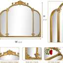 24"x22" Gold Arch Wall Mirror, Vintage Ornate Baroque Mirror with Metal Frame, Decorative Vanity Mirror for Dresser, Bedroom, Bathroom, Fireplace, Entryway, Hallway