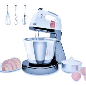 Stand Mixers, 7 Speeds With 3QT Stainless Steel Bowl, Stand and Hand Mixer with Dough Hook, Whisk, Mixing Beater for Baking, Cake, Cookie, Kneading (OJ2)