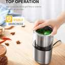 SHARDOR Electric Coffee Grinder Herb Blade Grinder Spices Grinder with 2 Removable Stainless Steel Bowls, Silver