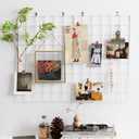 Metal Mesh Wall Grid Panel for Photo Display,Message Board,Size: 17.5" x 11.8",Pack of 2 (White)